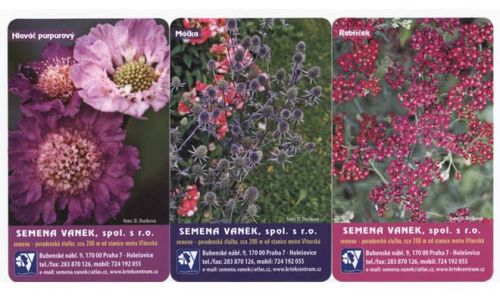 Sběratelská série kartičkových kalendáříků Květiny vhodné k sušení DOPRODEJ