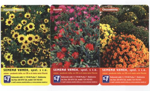 Sběratelská série kartičkových kalendáříků Květiny - Trvalky DOPRODEJ
