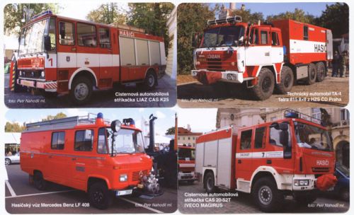 Sběratelská série kartičkových kalendáříků Požární technika - Hasičská auta DOPRODEJ