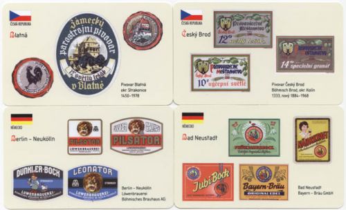 Sběratelská série kartičkových kalendáříků Naše a světové pivovary od A do Z - 1. série