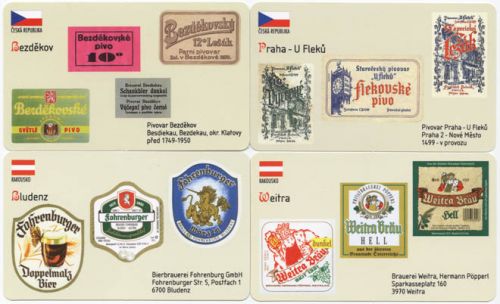 Sběratelská série kartičkových kalendáříků Naše a světové pivovary od A do Z - 4. série