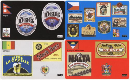 Sběratelská série kartičkových kalendáříků Miniatlas světa pivních etiket - 4. série