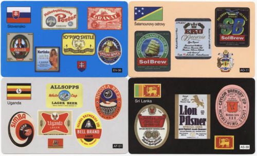 Sběratelská série kartičkových kalendáříků Miniatlas světa pivních etiket - 5. série