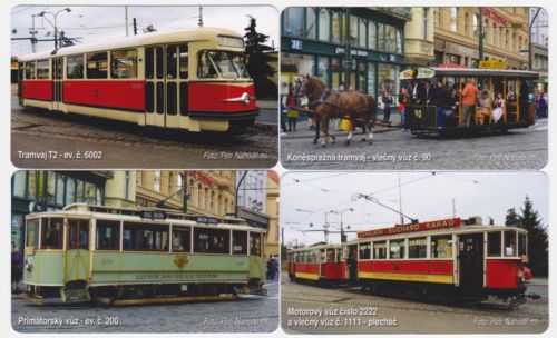 Sběratelská série kartičkových kalendáříků Pražské tramvaje II