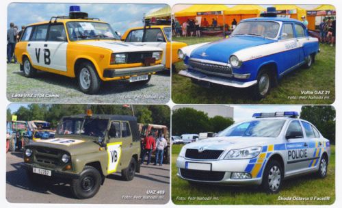 Sběratelská série kartičkových kalendáříků Policejní auta IV (t)