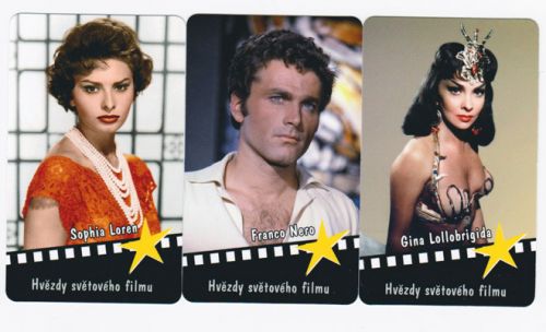 Sběratelská série kartičkových kalendáříků Hvězdy světového filmu II (t)