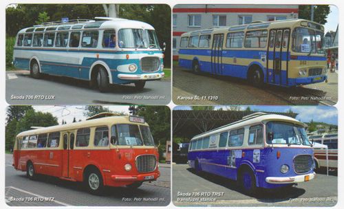 Sběratelská série kartičkových kalendáříků Autobusy III